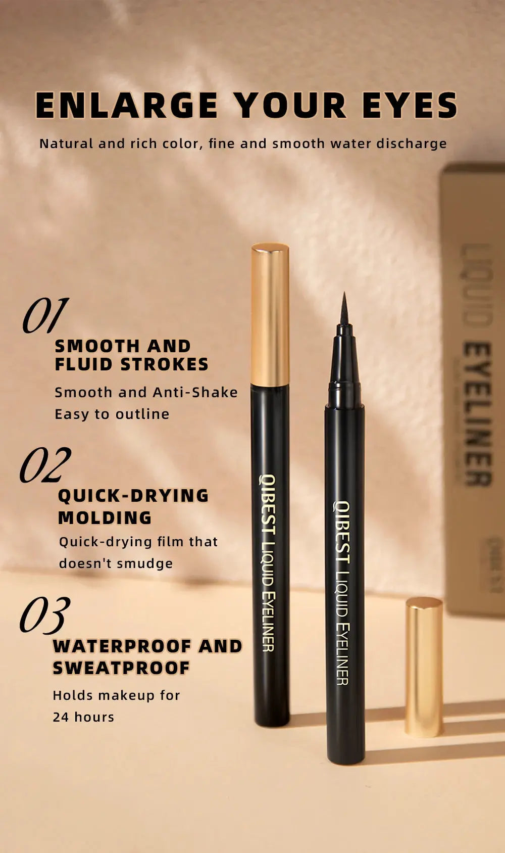 QiBest™ Waterproof Eye Liner 